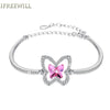 925 Silver Butterfly Bracelet Woman Strange Element Crystal Bracelet