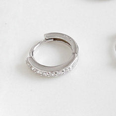 925 Silver Circle Zircon Small Hoop Earring for Woman Beautiful Earring Jewelry