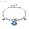 925 Silver Crystal Bracelet for woman Element stars charm Blue shell crystal hand jewelry