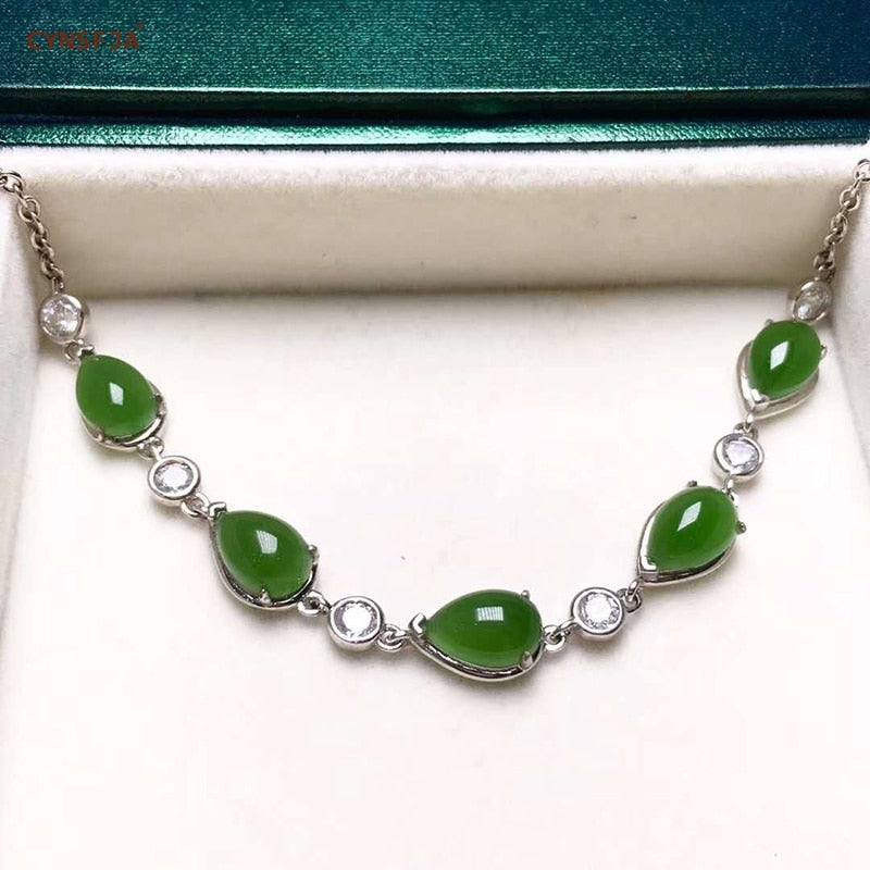 925 Silver Inlaid Russian Jasper Bracelets Certified Natural Hetian Jasper Lucky Jade Bangle High Quality Family Birthd Gifts