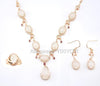 925 Silver Natural White HeTian Jade Beads Inl Gem Stone Lucky Pendant Necklace Earring Ring Fine Jewelry Set Girl's Gift