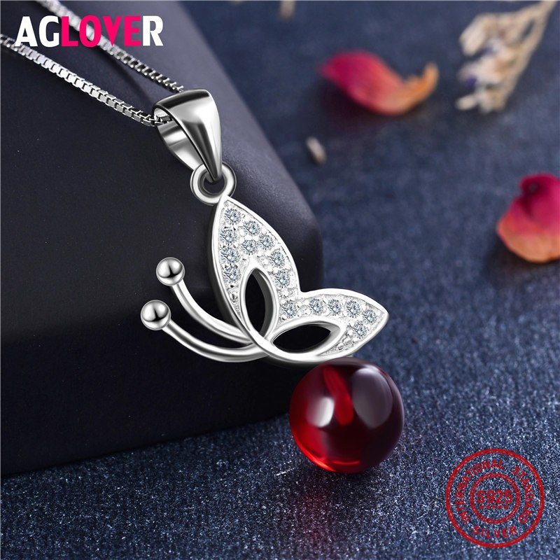 925 Silver Necklace Female Simple Butterfly Crystal Pendant Necklace Women Fashion Charm Jewelry