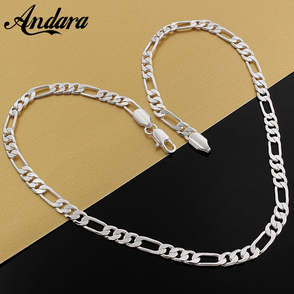 925 Silver Necklace Three Rooms One Ferrero Necklace Silver Chain Men&Women Silver Necklace Classic Jewelry 4MM