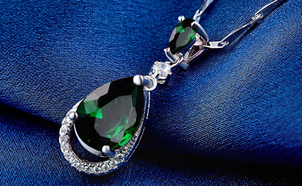 925 Silver Necklaces Fashion Red Crystal Pendants Ladies High-Grade Diamond-Studded Sterling Silver Jewelry