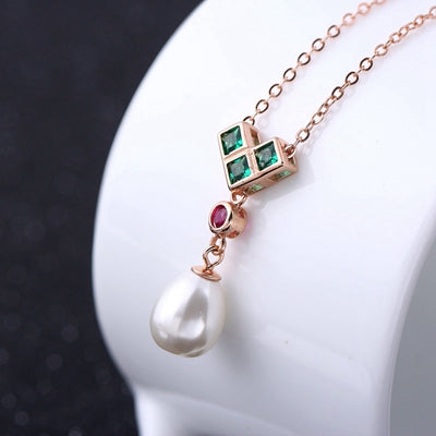 925 Silver Necklaces Sterling Silver Jewelry Classic 925 Sterling Silver Crystal & Pearl Pendant Necklaces For Women Best Friend