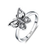 925 Silver Ring Charm Flower Heart Lock Butterfly Leaf CZ Finger Rings For Women Jewelry