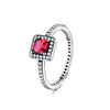 925 Silver Ring Charm Women Princess Crown Heart Enamel Big Stone Crystal Finger Rings For Women Jewelry