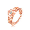 925 Silver Ring Charm Women Princess Crown Heart Enamel Big Stone Crystal Finger Rings For Women Jewelry
