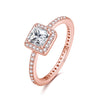 925 Silver Ring Charm Women Princess Crown Heart Enamel Big Stone Crystal Finger Rings For Women Jewelry