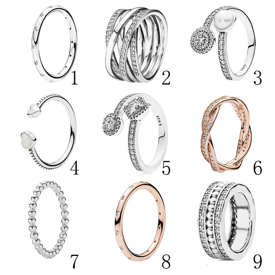 925 Silver Ring for Women Eternal Clouds Stackable Ring Abstract Elegance Twist of Fate Hearts of Love fit Lady Jewelry