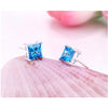 925 Silver Stud earrings for women Blue Crystal Rhinestone silver 925 jewelry boucle d oreille charms Earrings Fine Jewelry