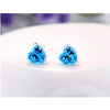 925 Silver Stud earrings for women Blue Crystal Rhinestone silver 925 jewelry boucle d oreille charms Earrings Fine Jewelry