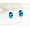 925 Silver Stud earrings for women Blue Crystal Rhinestone silver 925 jewelry boucle d oreille charms Earrings Fine Jewelry