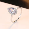 925 Silver Teardrop Rings for Women Cubic Zirconia CZ Stone 925 Sterling Silver Finger Rings Wedding Fashion Jewelry Wholesale