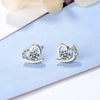 925 Silver Women  Heart Earrings Shiny Zircon Gifts Jewelry  Christmas