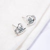 925 Silver Women  Heart Earrings Shiny Zircon Gifts Jewelry  Christmas