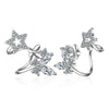 925 Silver Women  Star Cross Butterfly  Earrings Zircon Charm Girl Gifts Jewelry New