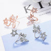 925 Silver Women  Star Cross Butterfly  Earrings Zircon Charm Girl Gifts Jewelry New