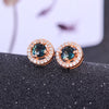 925 Silver natuarl sapphire stud Earrings fashion jewelry anniversary plant women Christmas gift