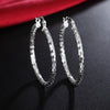 925 Stamp Silver Color 40MM Big Hoop Earrings For Women Round Circle Earrings Gifts Party  Jewelry Christmas GaaBou