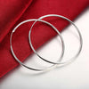 925 Stamp Silver Color 50/60mm Round Circle Hoop Earring For Women Party Wedding Christmas Jewelry Christmas Gift GaaBou