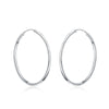 925 Stamp Silver Color 50/60mm Round Circle Hoop Earring For Women Party Wedding Christmas Jewelry Christmas Gift GaaBou