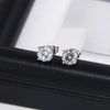 925 Stamp Silver Color 6MM Zircon Stud Earrings For Women Simple Earing Party Jewelry Accessories Christmas GaaBou