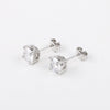 925 Stamp Silver Color 6MM Zircon Stud Earrings For Women Simple Earing Party Jewelry Accessories Christmas GaaBou