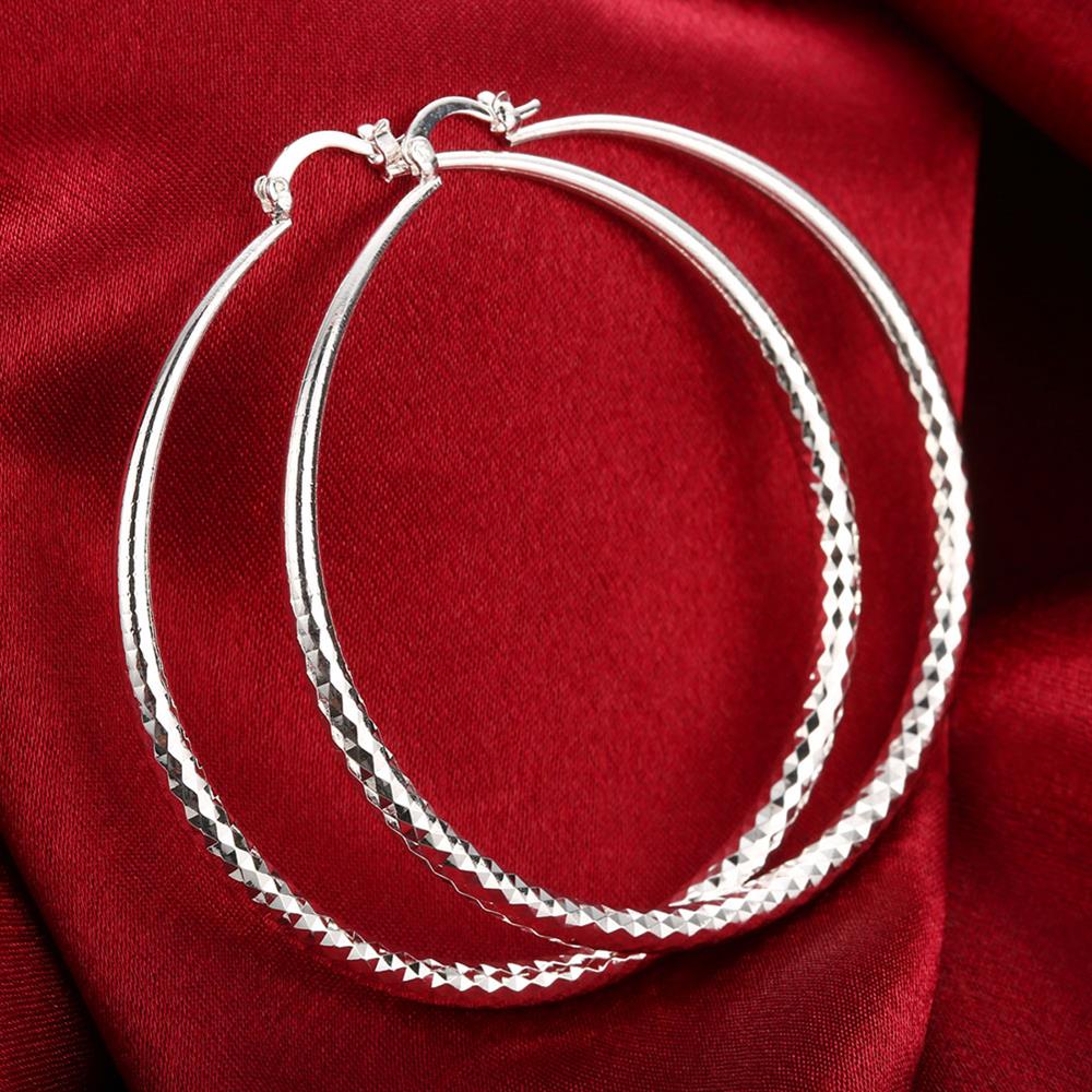 925 Stamp Silver Color 71mm/7.1cm Big Round Circular Hoop Earrings For Women Trend  Party Jewelry Christmas Gifts GaaBou