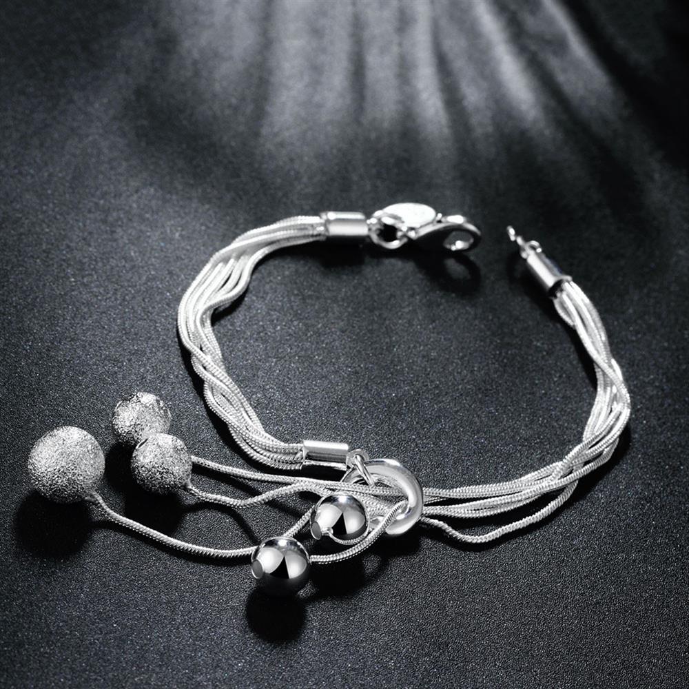 925 Stamp Silver Color Bead Bracelet For Women Snake Chain Bracelet Girls Accessories Jewelry Gift Christmas