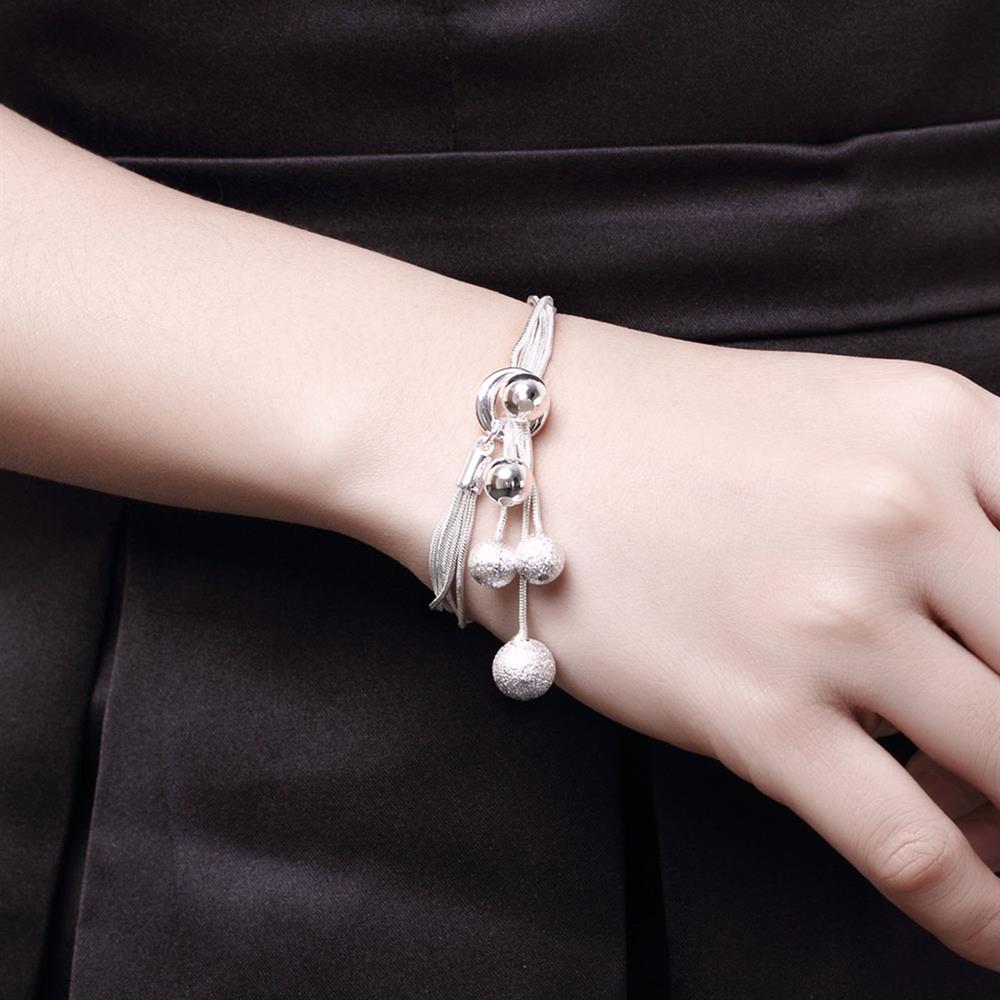 925 Stamp Silver Color Bead Bracelet For Women Snake Chain Bracelet Girls Accessories Jewelry Gift Christmas