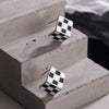 925 Stamp Silver Color Black White Lattice Square Stud Earrings For Women Wedding Party  Jewelry  GaaBou