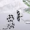925 Stamp Silver Color Black White Lattice Square Stud Earrings For Women Wedding Party  Jewelry  GaaBou