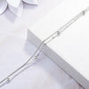 925 Stamp Silver Color Bracelet Double Layer Beads 16cm Chain Linked For Women Charm Bangle Jewelry Gift Pulseira Christmas