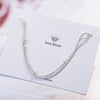 925 Stamp Silver Color Bracelet Double Layer Beads 16cm Chain Linked For Women Charm Bangle Jewelry Gift Pulseira Christmas