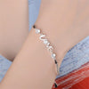 925 Stamp Silver Color Bracelet Heart Love Round Cubic Zirconia Double Chain Linked For Women Charm Bangle Jewelry Christmas