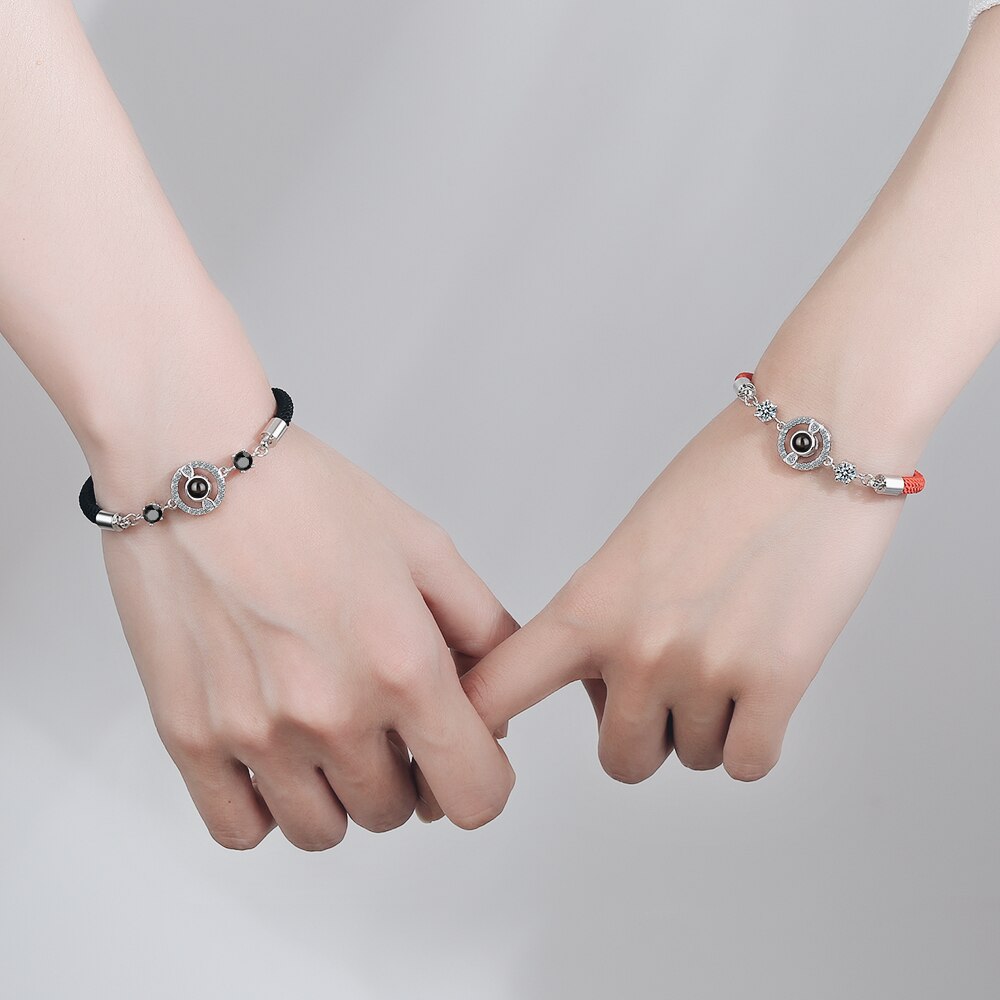 925 Stamp Silver Color Bracelet Red String Bracelet Meaning With Zirconia Chain Linked For Women charm bangle Jewelry Christmas