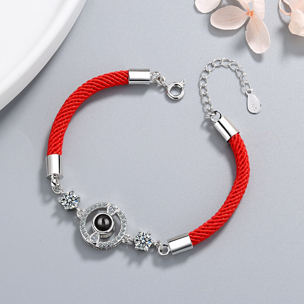925 Stamp Silver Color Bracelet Red String Bracelet Meaning With Zirconia Chain Linked For Women charm bangle Jewelry Christmas