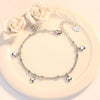 925 Stamp Silver Color Bracelets For Women Five Love Heart Charm Chain bangle pulseira Gift Wedding Lucky Jewelry Gift Christmas