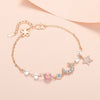 925 Stamp Silver Color Bracelets for Women Retro Four Leaf Clover Charms Crystal Beads Pearl Moon&amp;Star Jewelry Christmas
