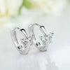 925 Stamp Silver Color Butterfly Earrings Female Zircon Hoop Earrings For Girls Wedding Party Gift Christmas Jewelry
