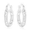 925 Stamp Silver Color Carving Flower Woman Small Hoop Earrings Wedding Party Charm Jewelry 2022 Gifts Christmas GaaBou