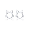 925 Stamp Silver Color Cat Earrings For Women Small Ring Korean Earrings Party Fine  Jewelry 2022 Gift Female Christmas