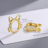 925 Stamp Silver Color Cat Earrings For Women Small Ring Korean Earrings Party Fine  Jewelry 2022 Gift Female Christmas