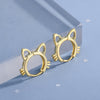 925 Stamp Silver Color Cat Earrings For Women Small Ring Korean Earrings Party Fine  Jewelry 2022 Gift Female Christmas