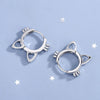 925 Stamp Silver Color Cat Earrings For Women Small Ring Korean Earrings Party Fine  Jewelry 2022 Gift Female Christmas