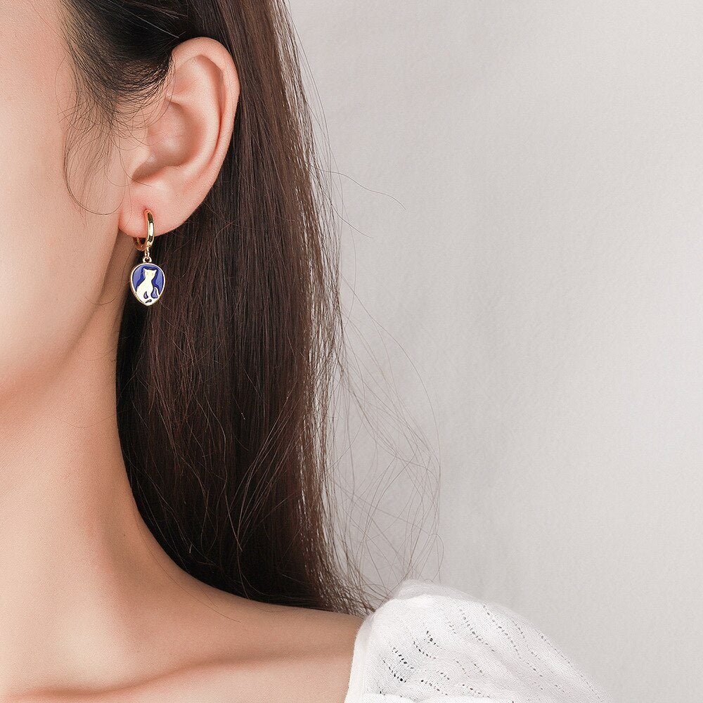 925 Stamp Silver Color Cat Pendants Earrings For Women Wedding Party Fine  Jewelry Gift Female 2022 Christmas GaaBou