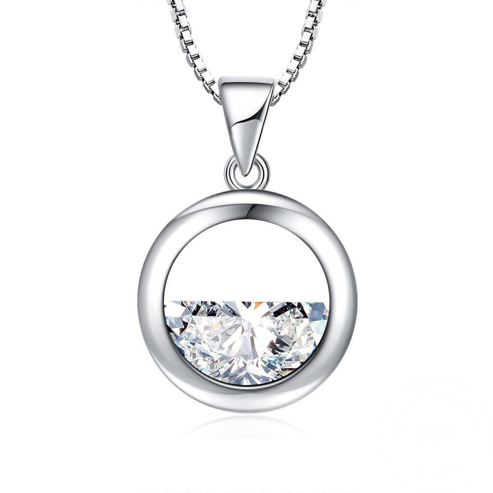 925 Stamp Silver Color Chains And Necklaces For Women Neck Jewelry Half Round Zircon originality Pendant Wedding Party Birthday