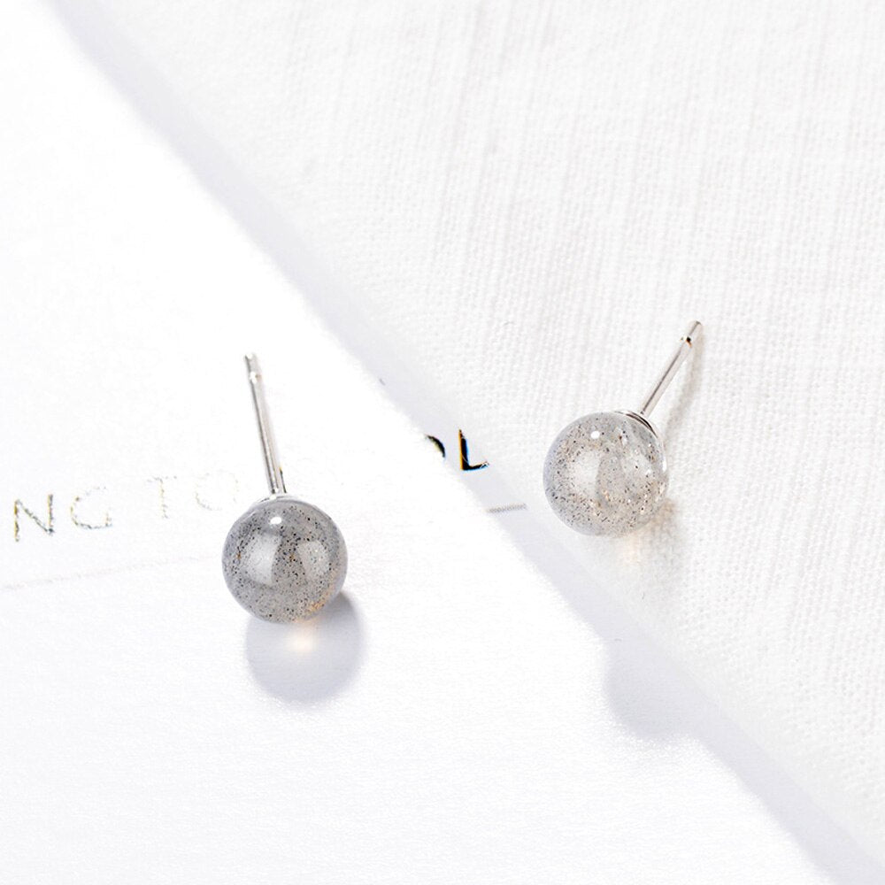 925 Stamp Silver Color Crystals Simple Small Stud Earrings For Women Wedding Party  Jewelry Accessories GaaBou