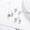 925 Stamp Silver Color Crystals Simple Small Stud Earrings For Women Wedding Party  Jewelry Accessories GaaBou